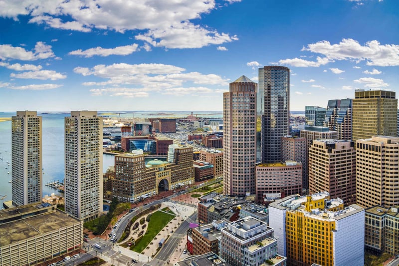 Boston, Massachusetts aerial view and skyline